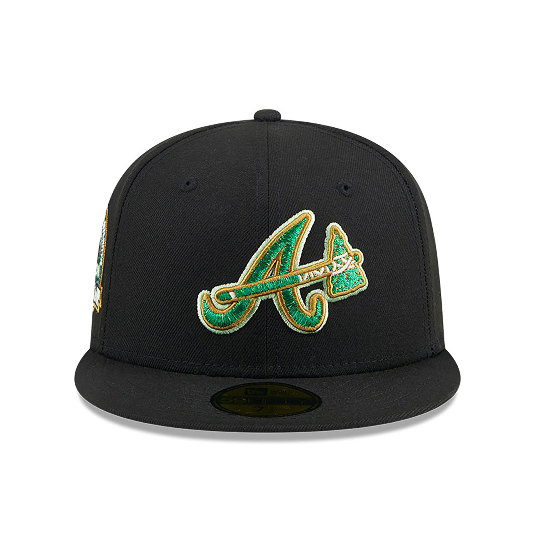 Atlanta Braves Metallic Green Pop Black 59FIFTY Fitted Cap