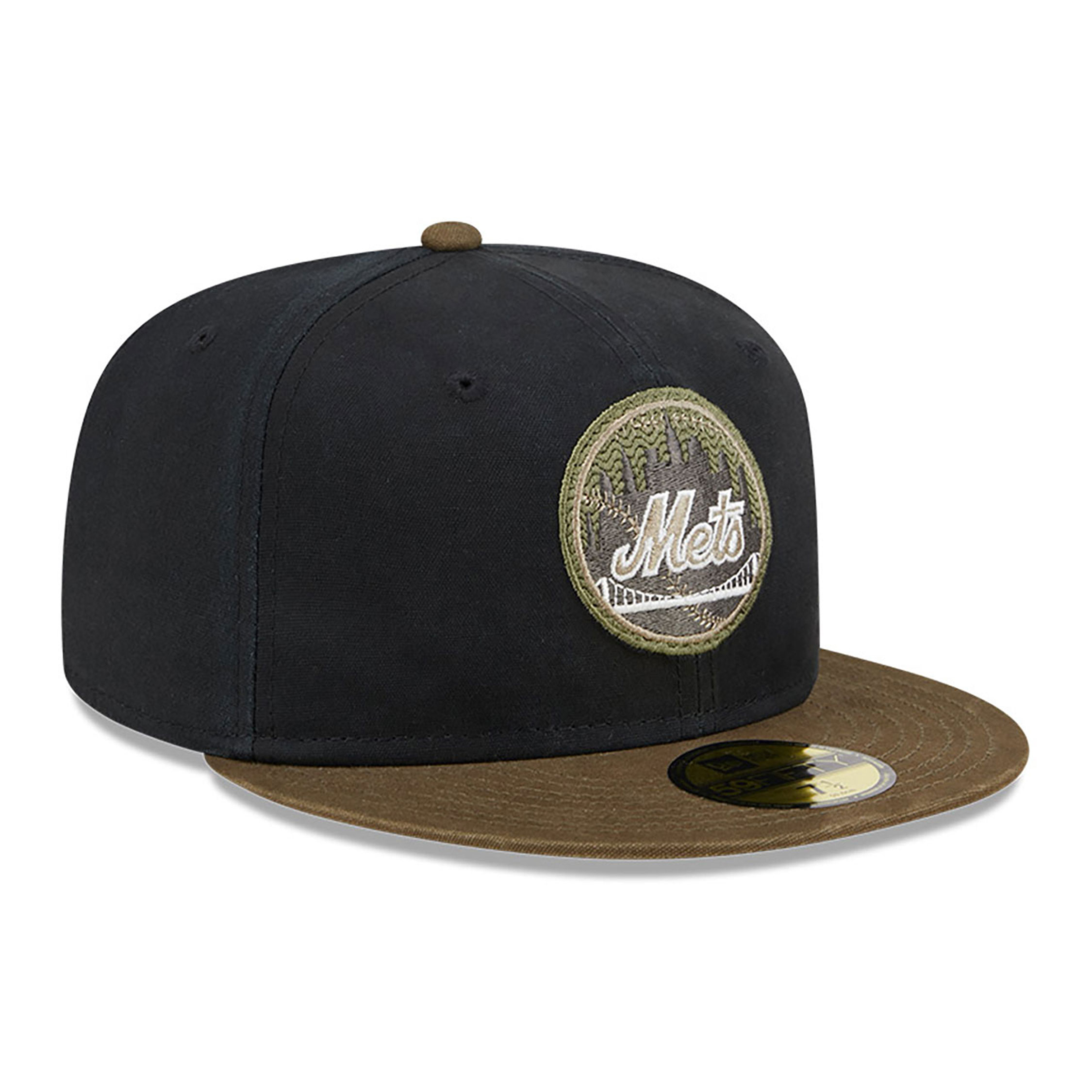 New York Mets Quilted Logo Black 59FIFTY Fitted Cap