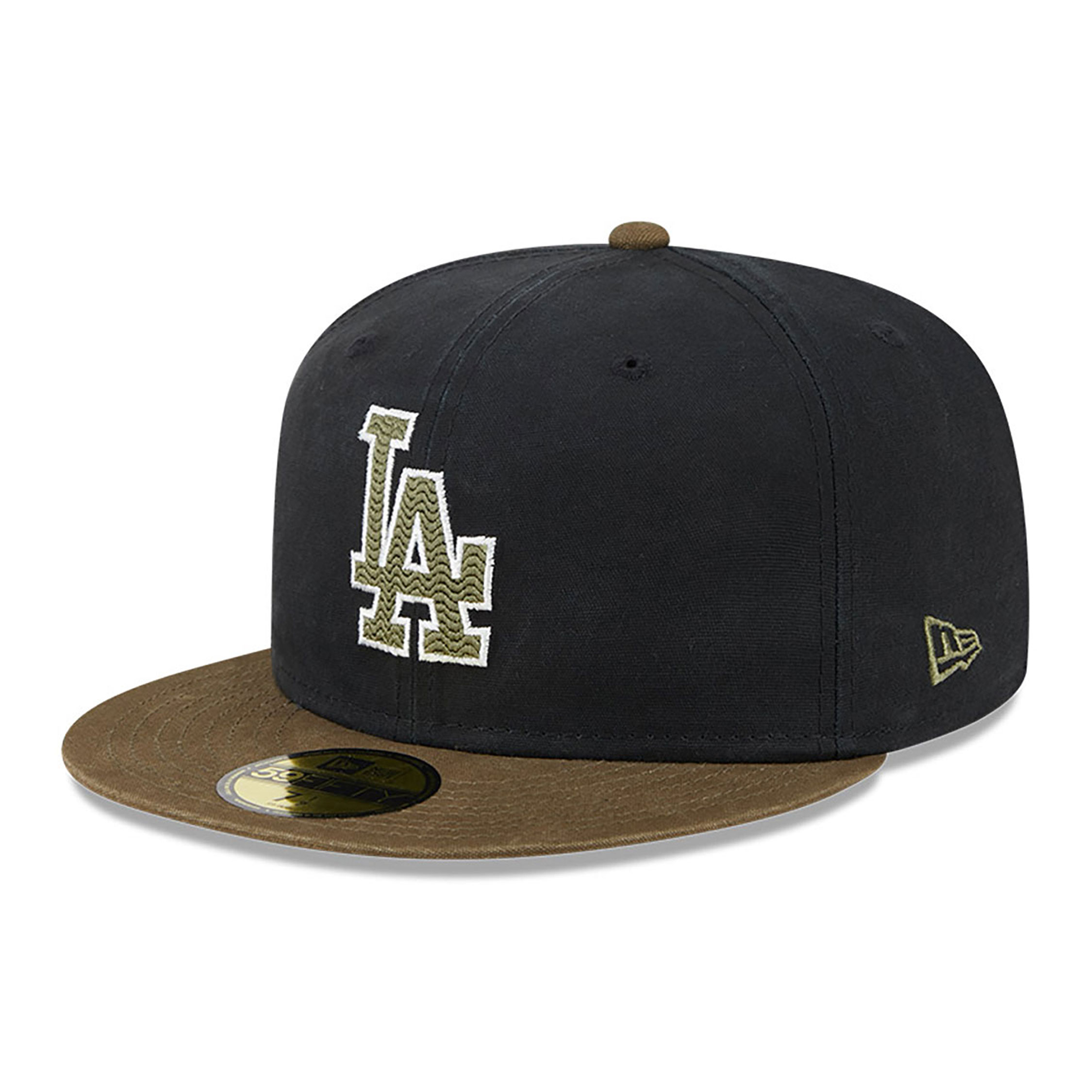 LA Dodgers Quilted Logo Black 59FIFTY Fitted Cap