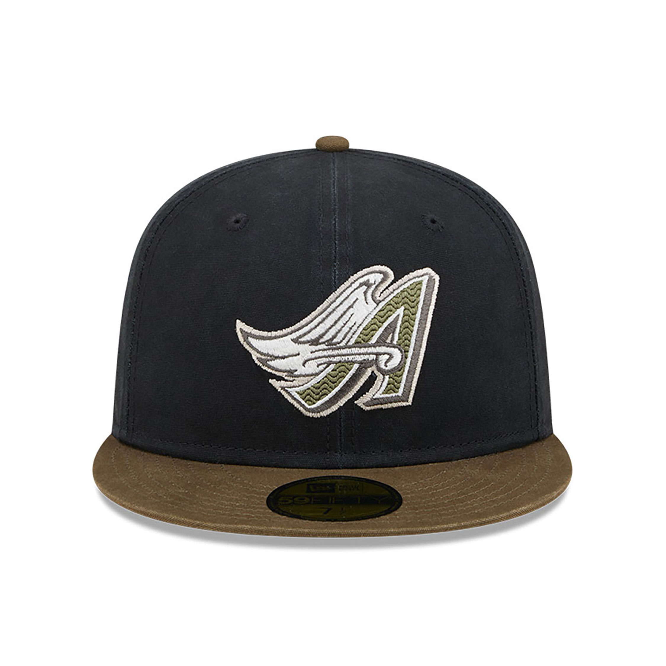 LA Angels Quilted Logo Black 59FIFTY Fitted Cap