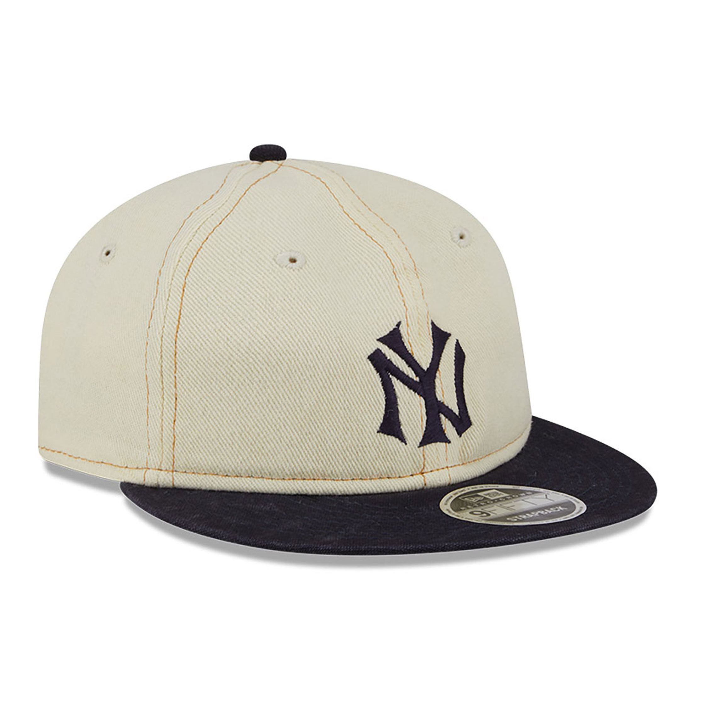New York Yankees Chrome Denim White Retro Crown 9FIFTY Strapback Cap