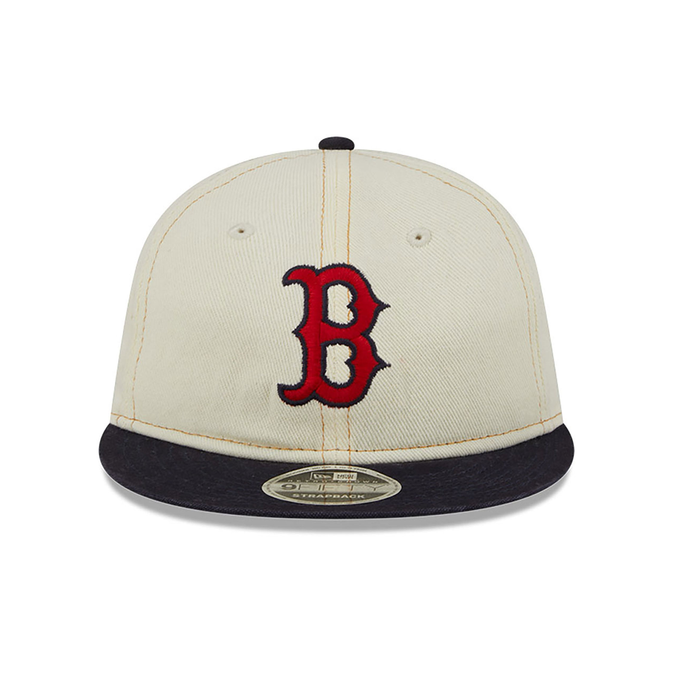 Boston Red Sox Chrome Denim White Retro Crown 9FIFTY Strapback Cap