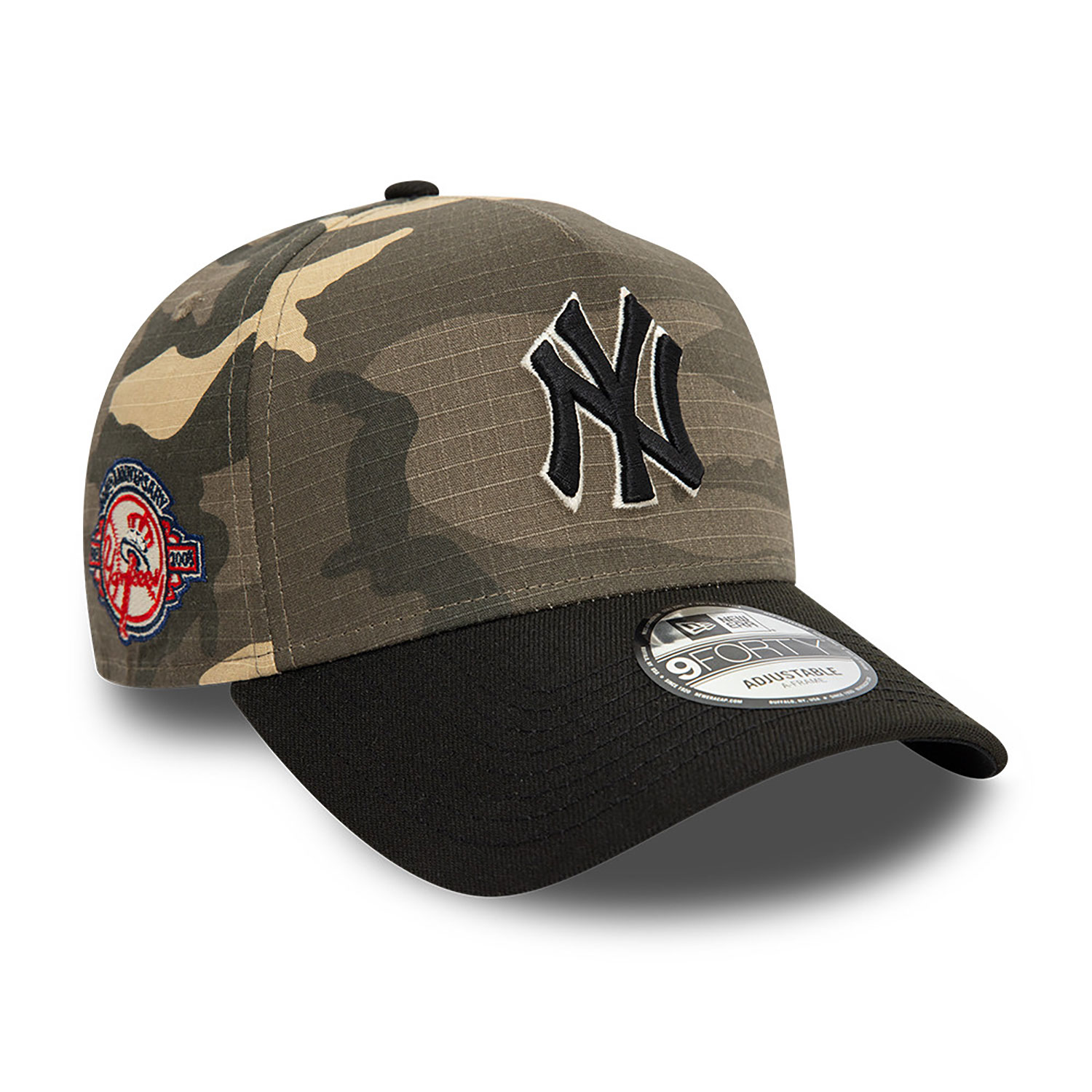 New York Yankees Camo Crown All Over Print Green 9FORTY Adjustable A-Frame Cap