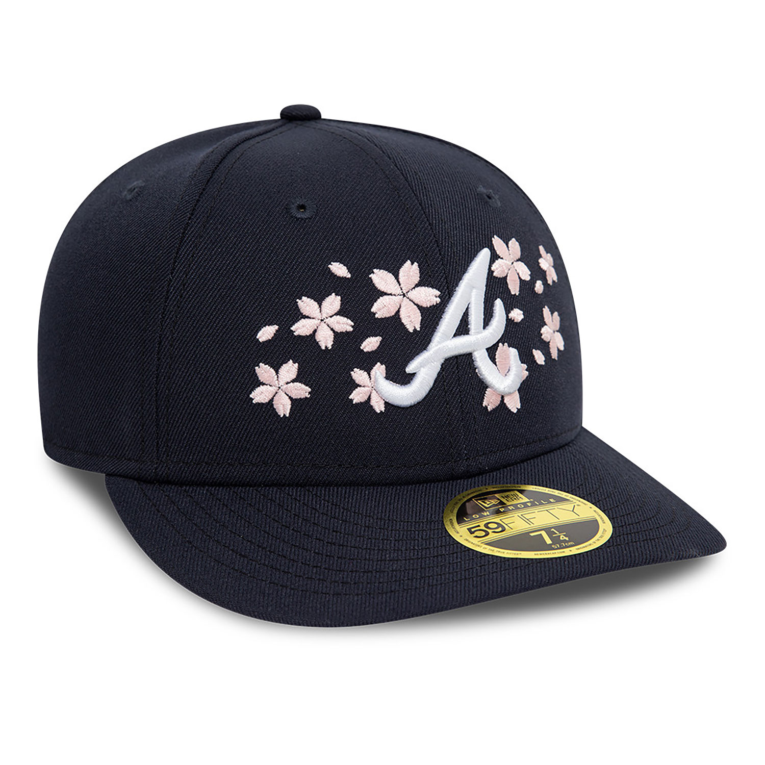 Atlanta Braves Cherry Blossom Navy Low Profile 59FIFTY Fitted Cap