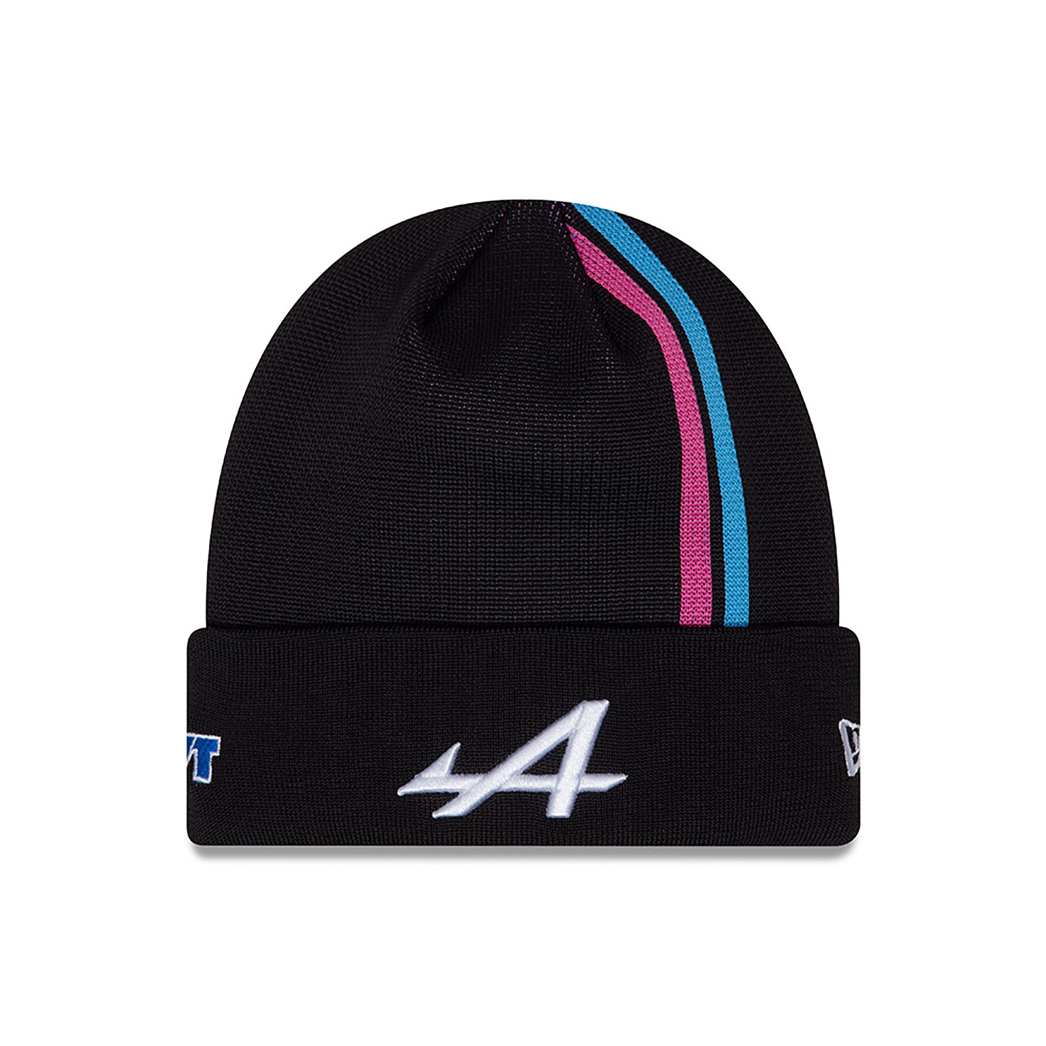 Alpine Racing Black Stripe Cuff Knit Beanie Hat