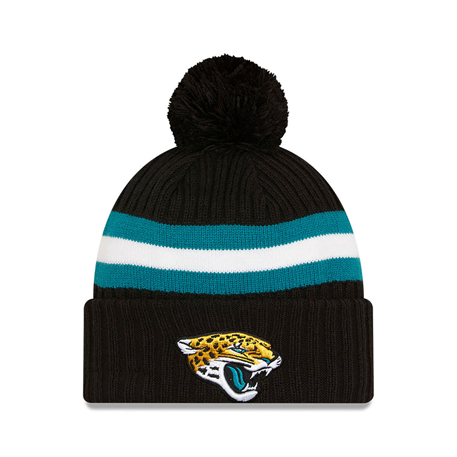 Jacksonville Jaguars NFL Sideline 2023 Black Bobble Sport Knit Beanie Hat