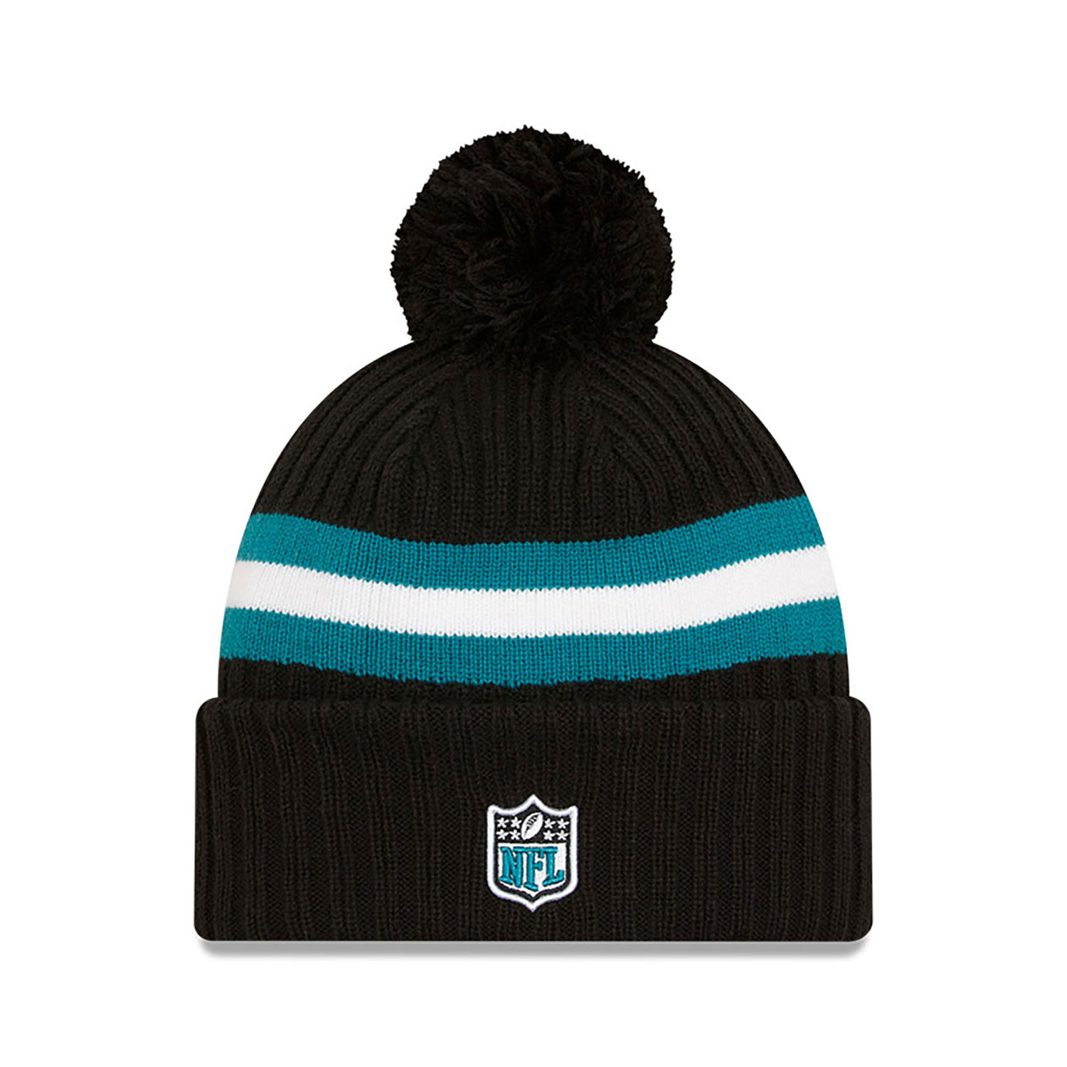 Jacksonville Jaguars NFL Sideline 2023 Black Bobble Sport Knit Beanie Hat