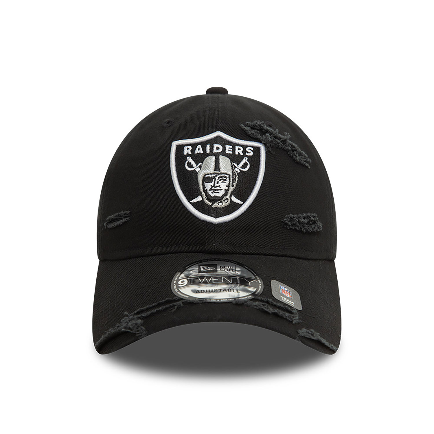 Las Vegas Raiders NFL Distressed Black 9TWENTY Adjustable Cap