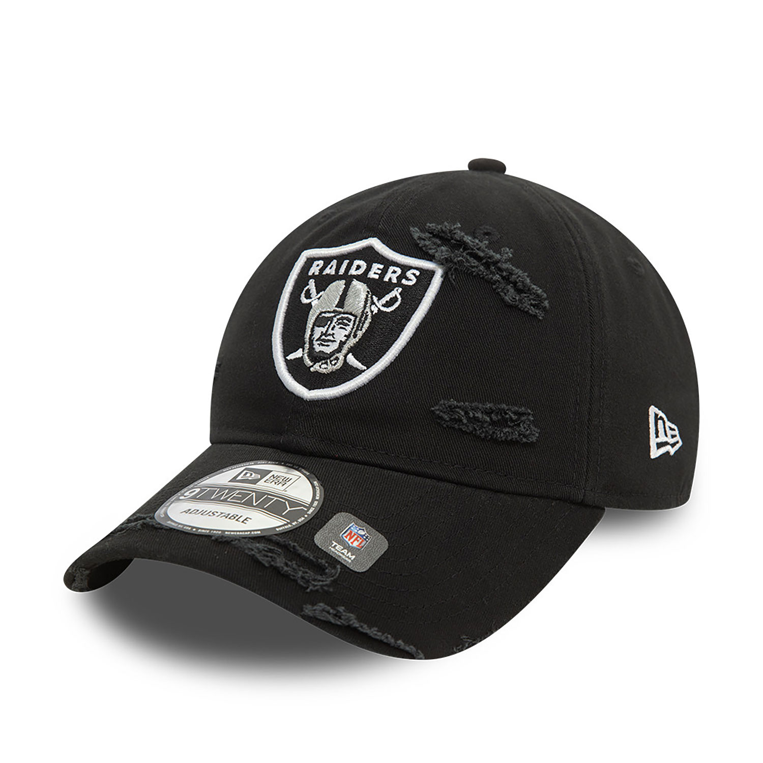 Las Vegas Raiders NFL Distressed Black 9TWENTY Adjustable Cap