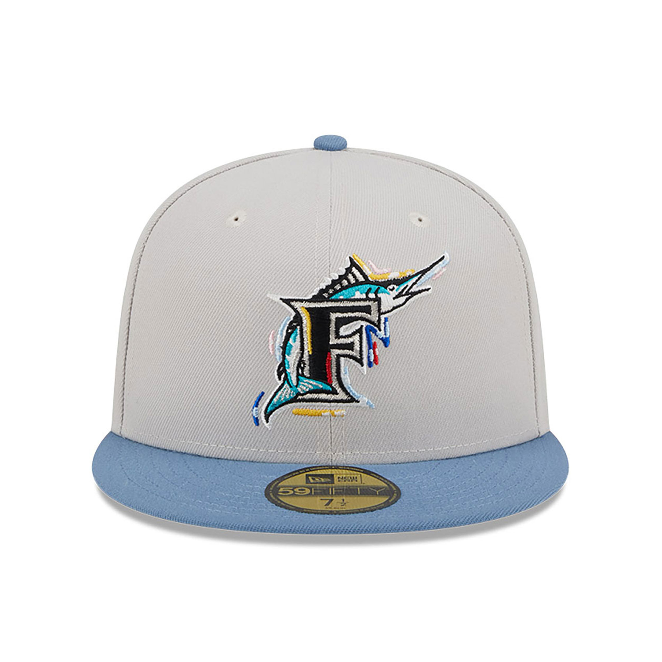 Miami Marlins Colour Brush Light Beige 59FIFTY Fitted Cap