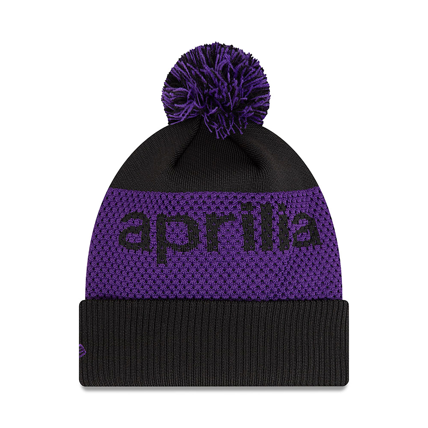 Aprilia Wordmark Black Bobble Knit Beanie Hat