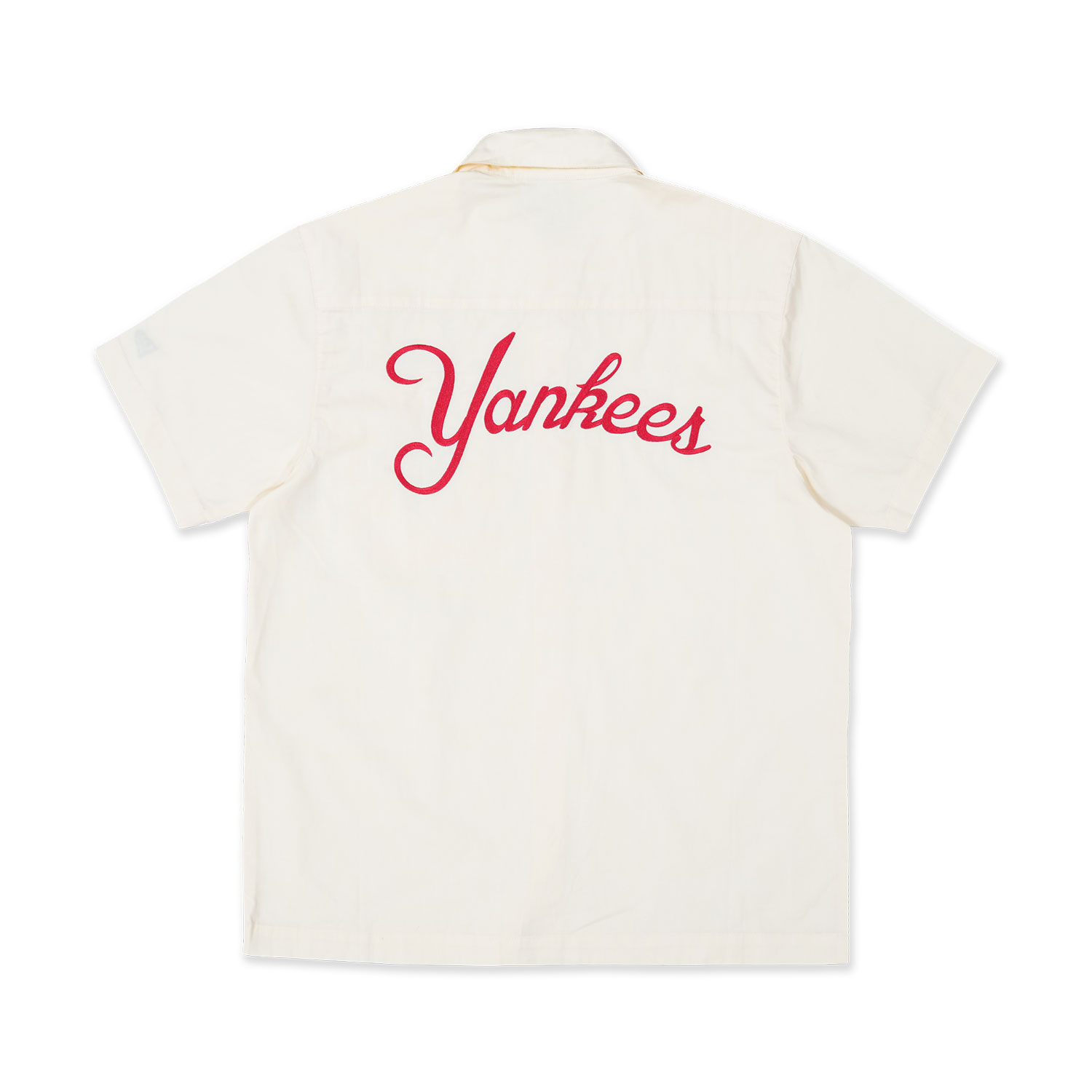 New York Yankees Cream Woven Short Sleeve Shirt