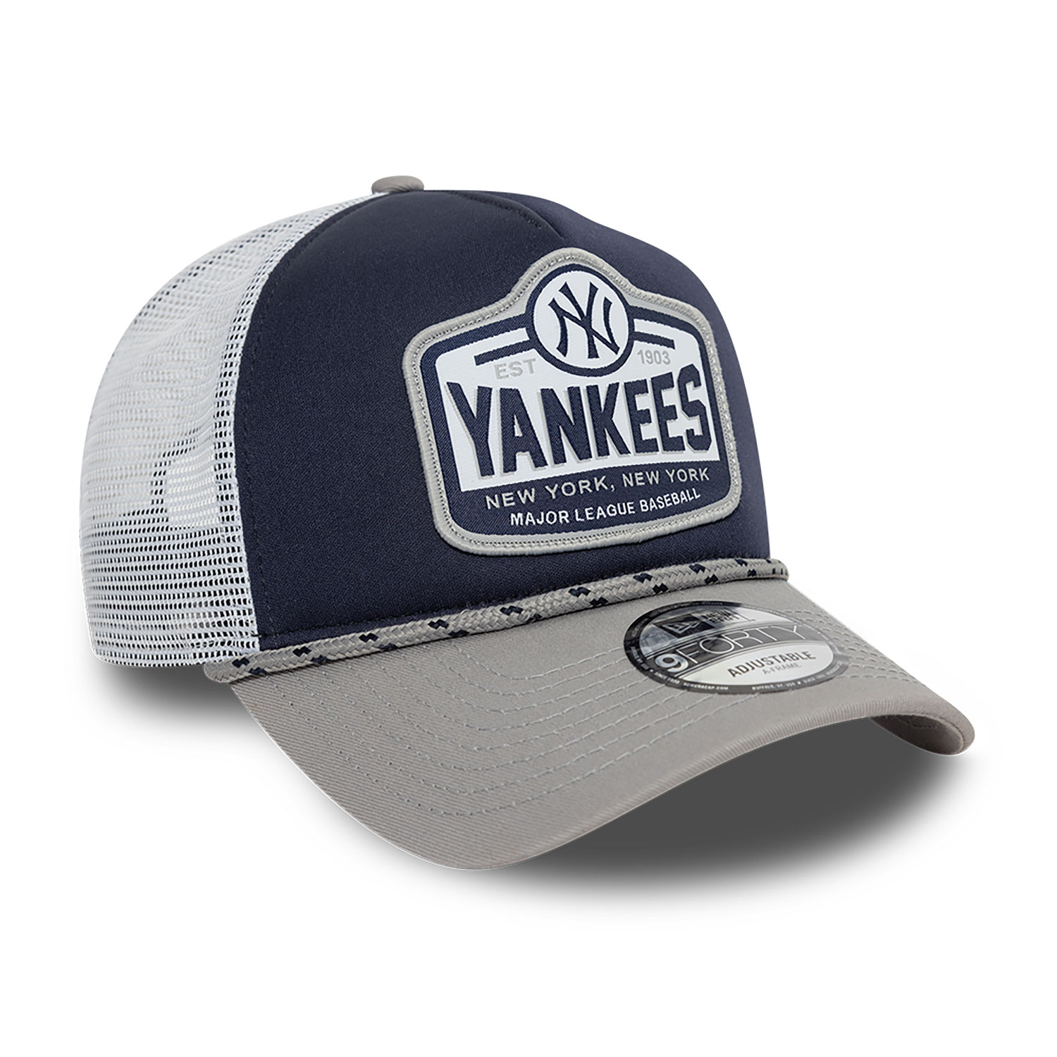 New York Yankees MLB Rally Drive Navy 9FORTY A-Frame Trucker Cap